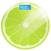 Digitalna vaga za mjerenje težine Senzor gravitacije Zaslon temperature LCD Zaslon za noćno gledanje Limun Okrugla kupaonska vaga za vaganje