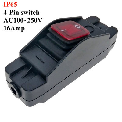 Sisseehitatud juhtmelüliti Tolmukindel veekindel IP65 Max AC/DC 250V 16Amp sisse/välja LED indikaator