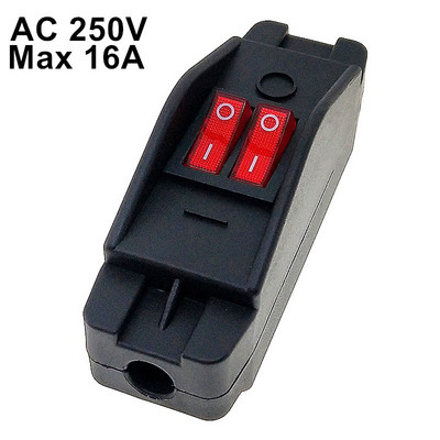 Dupleksjuhtlüliti LED-valgustusega topelt sisse-/väljalülitusnupp AC110~250V 16A 3500W