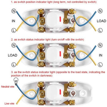 Πακέτο 10 - Ανταλλακτικό καλώδιο φωτός DIY Ενσωματωμένος διακόπτης ενεργοποίησης/απενεργοποίησης Ένδειξη LED AC250V 10A