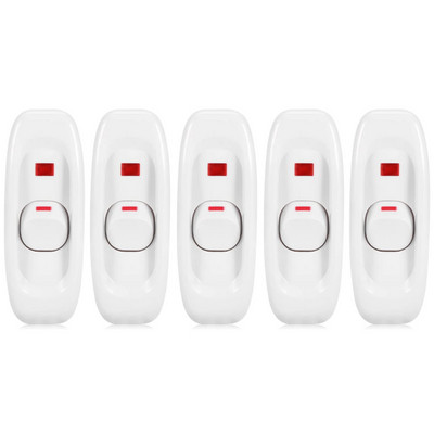 Paket 5 - DIY zamjenski svjetlosni kabel Inline prekidač za uključivanje/isključivanje LED indikator AC250V 10A