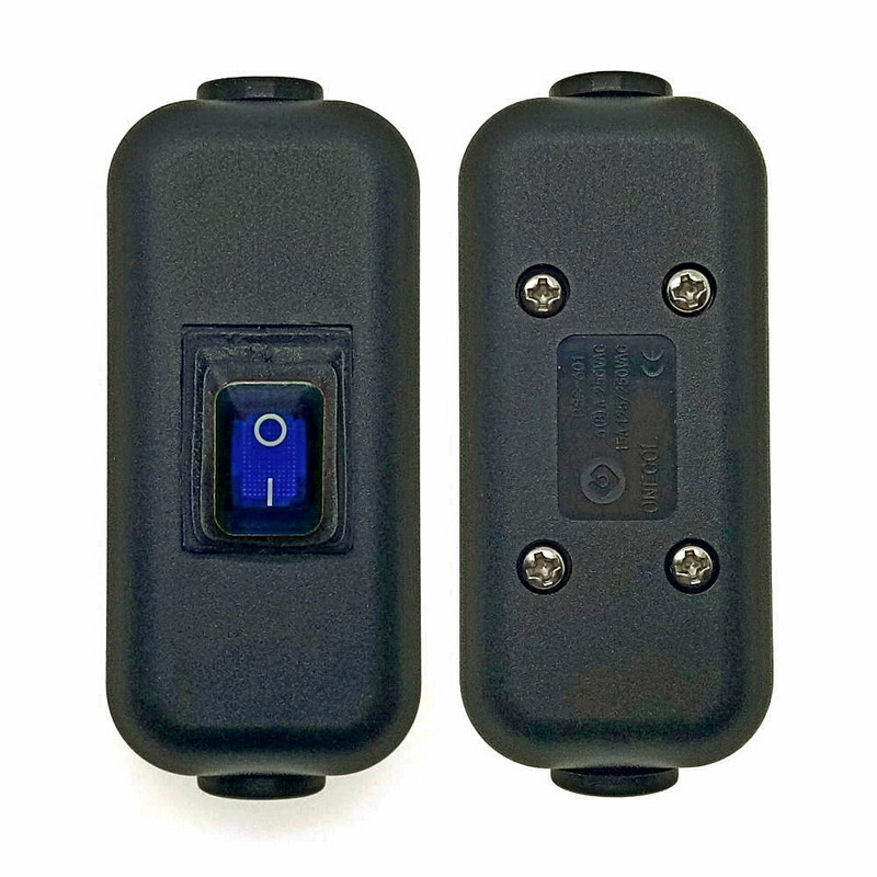 Inline prekidač Vodootporan IP65 Otporan na prašinu Max AC100~250V 10A On/Off Plavi LED indikator