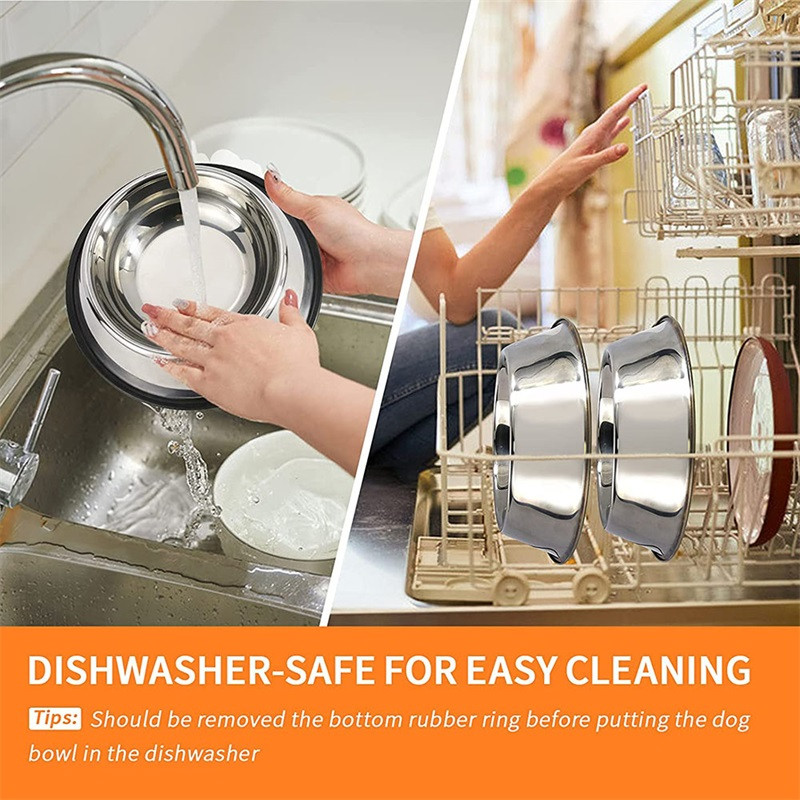 Lielas ietilpības suņu bļoda nerūsējošā tērauda suņu bļoda suņu kaķu barošanai ūdens bļoda Izturīga suņu barības tvertne kucēnu padevējam