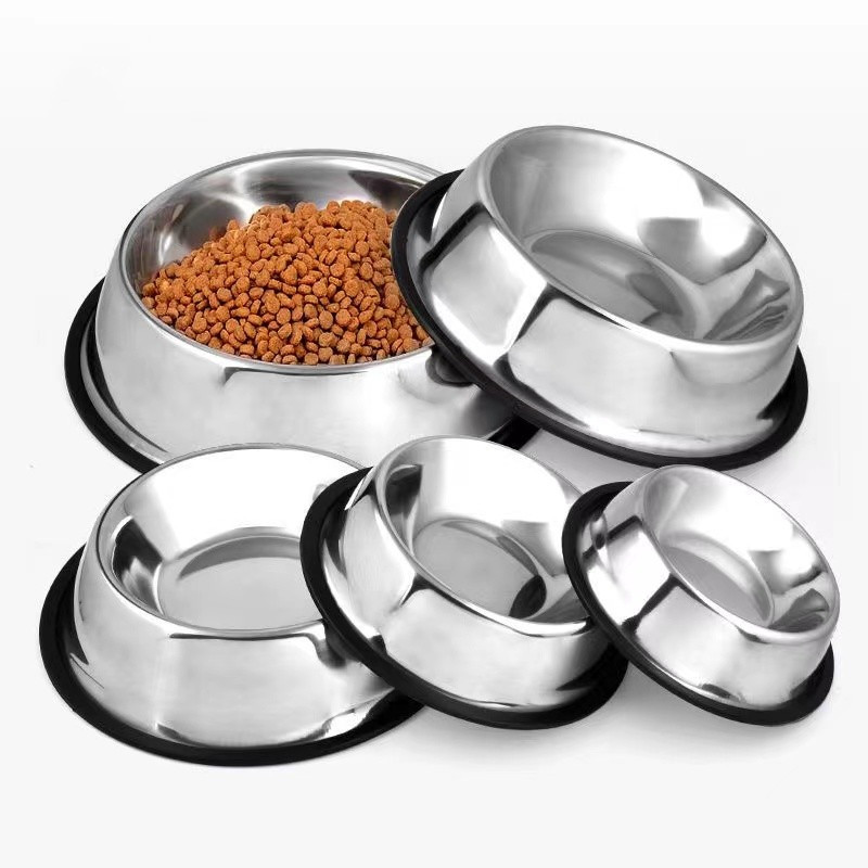 Lielas ietilpības suņu bļoda nerūsējošā tērauda suņu bļoda suņu kaķu barošanai ūdens bļoda Izturīga suņu barības tvertne kucēnu padevējam