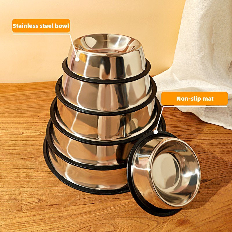 Lielas ietilpības suņu bļoda nerūsējošā tērauda suņu bļoda suņu kaķu barošanai ūdens bļoda Izturīga suņu barības tvertne kucēnu padevējam