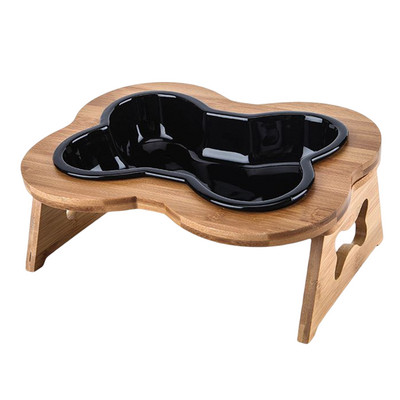 Kućni ljubimci u obliku kostiju Zdjele za pse Drveni stalak 15° nakošeni povišeni Tanjuri za hranjenje hrane protiv povraćanja Hranilica za kućne ljubimce otporna na klizanje