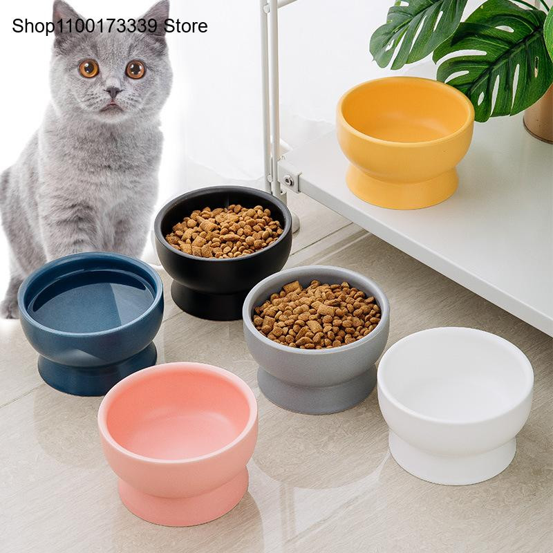 Keramički tanjur za hranjenje kućnih ljubimaca Posuda za vodu za mačke Štene Piling za vrat mačića Posuda za keramiku Dodaci za pseću hranu