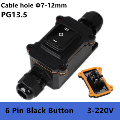 (2 KOM.) IP65 Vodootporan 25A Inline kabel za teške uvjete rada Prekidač za uključivanje/isključivanje Max. AC3~220V LED indikator Otporan na prašinu Otporan na ulje