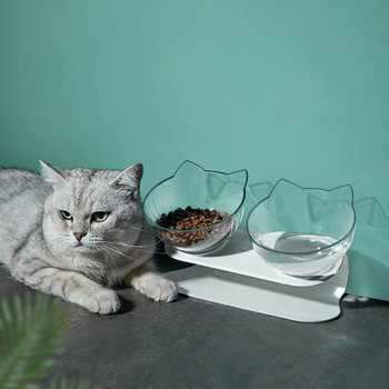 Αντιολισθητικό διπλό μπολ γάτας Μπολ για σκύλους με βάση που προστατεύει αυχενικό σπόνδυλο Τροφοδοσία κατοικίδιων κατοικίδιων Μπολ με νερό για μπολ για κατοικίδια Προμήθειες τροφοδοσίας