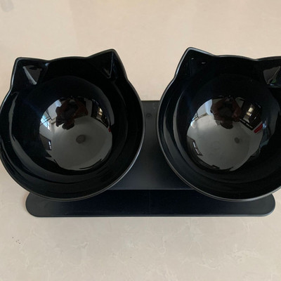 Libisemiskindel kahekordne kassikauss koerakauss koos alusega Kaitske emakakaela selgroolüli Lemmiklooma toitmise kassi veekauss lemmikloomakausside jaoks Söötmistarvikud