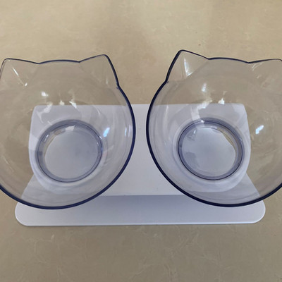 Libisemiskindel kahekordne kassikauss koerakauss koos alusega Kaitske emakakaela selgroolüli Lemmiklooma toitmise kassi veekauss lemmikloomakausside jaoks Söötmistarvikud