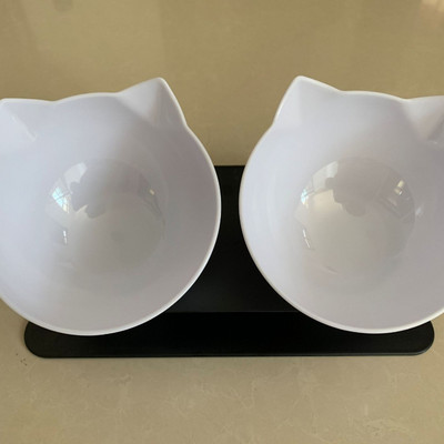 Libisemiskindel kahekordne kassikauss koerakauss koos alusega Kaitske emakakaela selgroolüli Lemmiklooma toitmise kassi veekauss lemmikloomakausside jaoks Söötmistarvikud