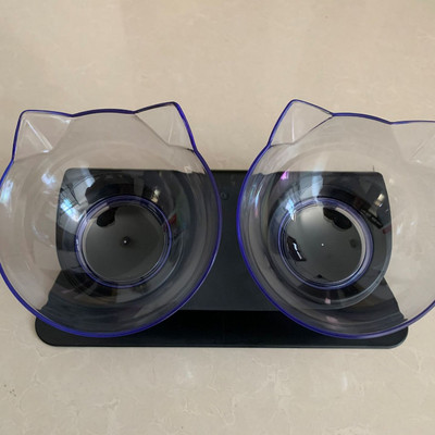 Libisemiskindel kahekordne kassikauss koerakauss koos alusega Kaitske emakakaela selgroolüli Lemmiklooma toitmise kassi veekauss lemmikloomakausside jaoks Söötmistarvikud