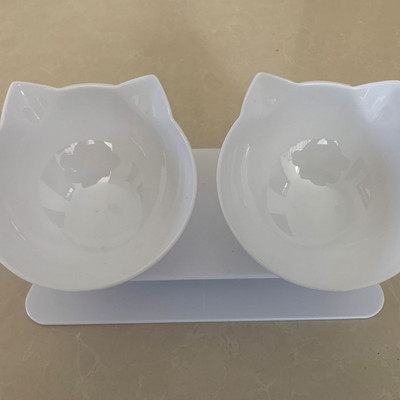 Libisemiskindel kahekordne kassikauss koerakauss koos alusega Kaitske emakakaela selgroolüli Lemmiklooma toitmise kassi veekauss lemmikloomakausside jaoks Söötmistarvikud