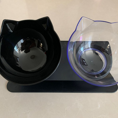 Libisemiskindel kahekordne kassikauss koerakauss koos alusega Kaitske emakakaela selgroolüli Lemmiklooma toitmise kassi veekauss lemmikloomakausside jaoks Söötmistarvikud