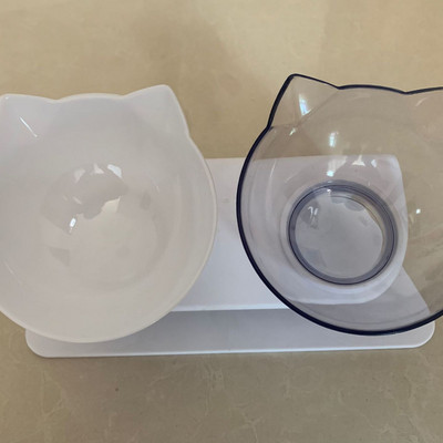 Libisemiskindel kahekordne kassikauss koerakauss koos alusega Kaitske emakakaela selgroolüli Lemmiklooma toitmise kassi veekauss lemmikloomakausside jaoks Söötmistarvikud