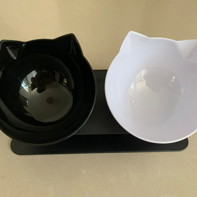 Libisemiskindel kahekordne kassikauss koerakauss koos alusega Kaitske emakakaela selgroolüli Lemmiklooma toitmise kassi veekauss lemmikloomakausside jaoks Söötmistarvikud