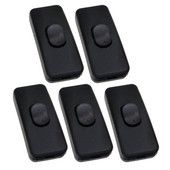 5 komplekts — iebūvēts ieslēgšanas/izslēgšanas lampas gaismas vada slēdzis AC110~250V 2A melnbalts