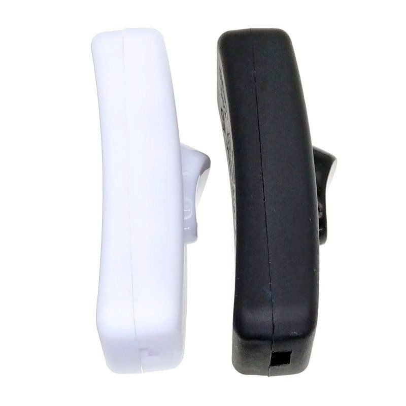 5 komplekts — iebūvēts ieslēgšanas/izslēgšanas lampas gaismas vada slēdzis AC110~250V 2A melnbalts