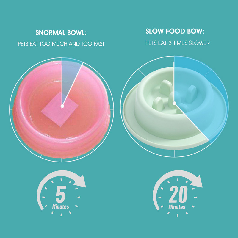 Lemmiklooma aeglase toidu kauss kassi kauss aeglase toidu kauss lämbumisvastane libisemisvastane koerakauss ühe koera kauss plastikust väike keskmine koer PBW227