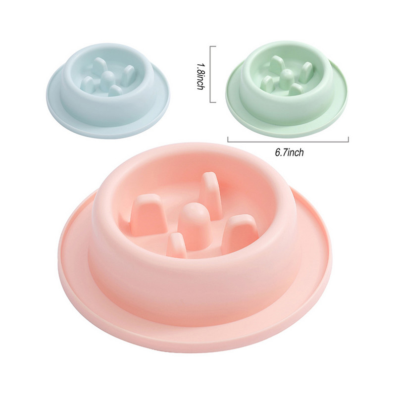 Lemmiklooma aeglase toidu kauss kassi kauss aeglase toidu kauss lämbumisvastane libisemisvastane koerakauss ühe koera kauss plastikust väike keskmine koer PBW227