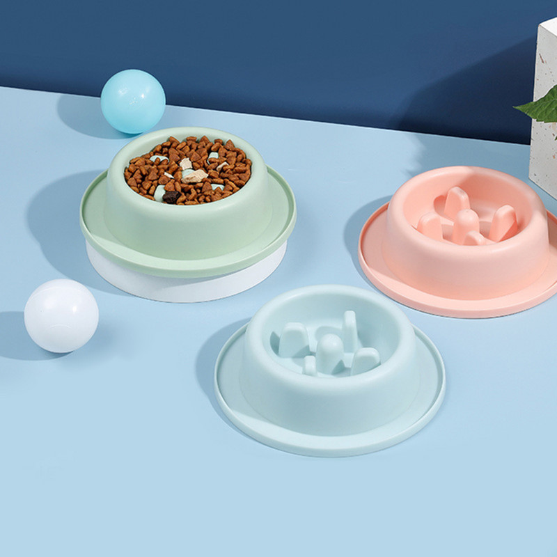 Lemmiklooma aeglase toidu kauss kassi kauss aeglase toidu kauss lämbumisvastane libisemisvastane koerakauss ühe koera kauss plastikust väike keskmine koer PBW227