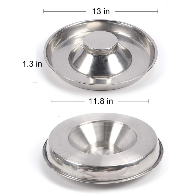 Lemmiklooma roostevabast terasest ümmargune koerakauss kutsikate pesakonna toitmisnõu võõrutus hõbedane roostevaba söötja veekauss lemmikloomade söötmiskauss