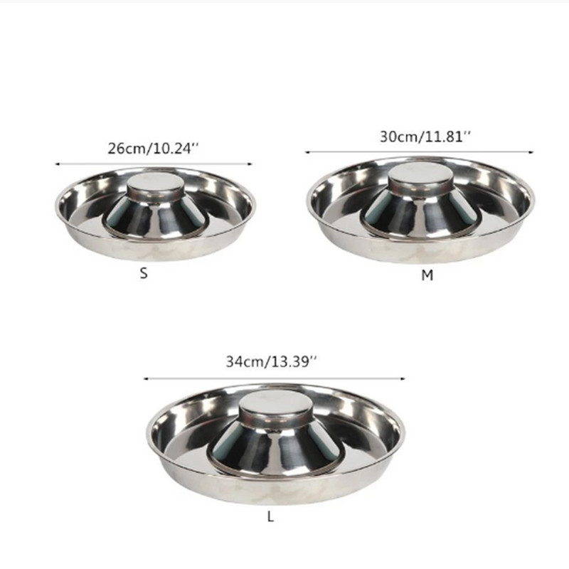 Lemmiklooma roostevabast terasest ümmargune koerakauss kutsikate pesakonna toitmisnõu võõrutus hõbedane roostevaba söötja veekauss lemmikloomade söötmiskauss