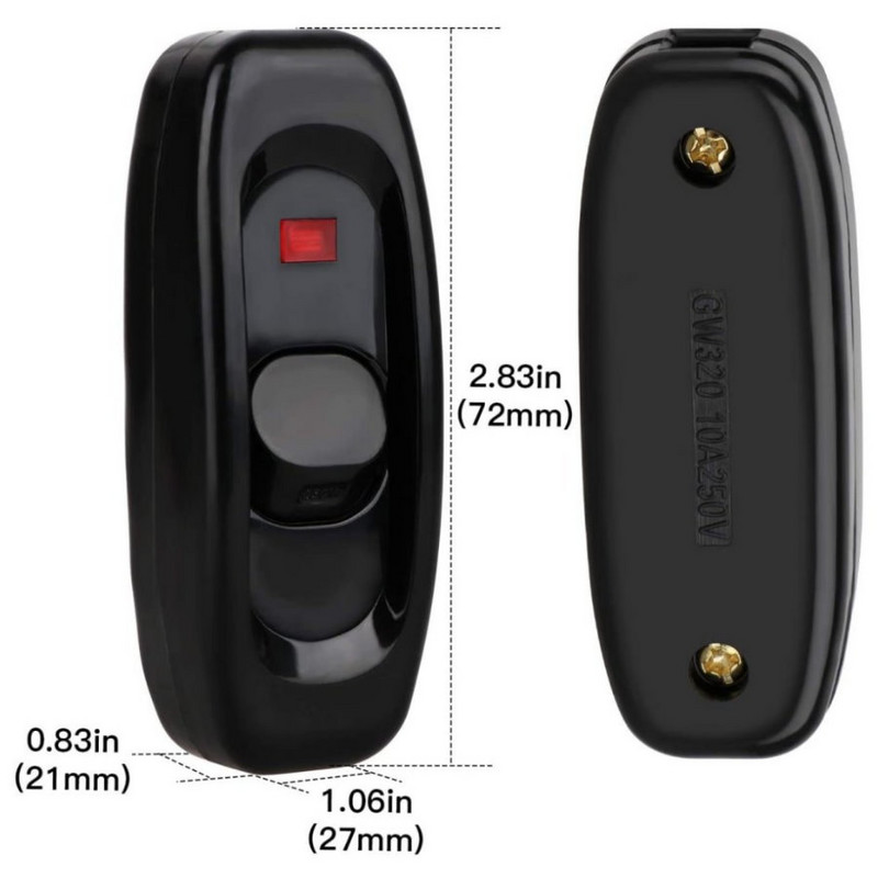 Beépített BE/KI Asztali lámpa Asztali lámpa kábel kapcsoló LED visszajelző 110~250V 10A WT