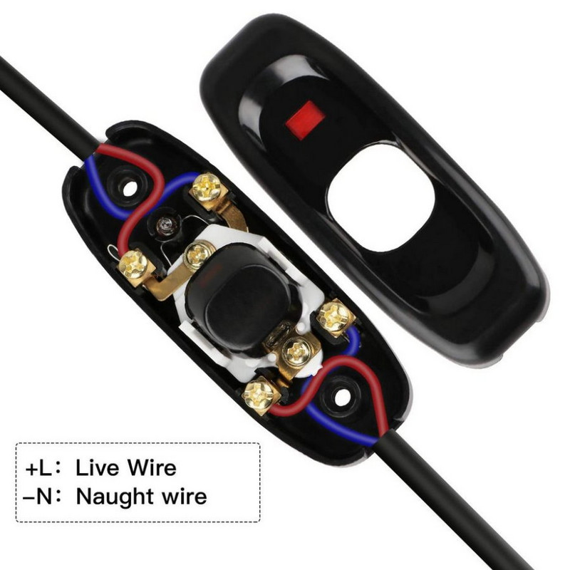 Beépített BE/KI Asztali lámpa Asztali lámpa kábel kapcsoló LED visszajelző 110~250V 10A WT