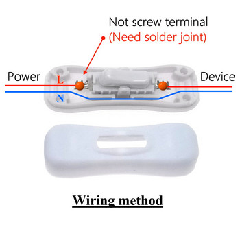 Вграден превключвател за кабел за включване/изключване на лампата 110~250V 2A спойка