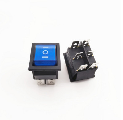 1Gb KCD4 svirslēdzis Barošanas slēdzis 3 pozīcija 6 tapas Elektriskais aprīkojums ar gaismas slēdzi 16A 250VAC/ 20A 125VAC