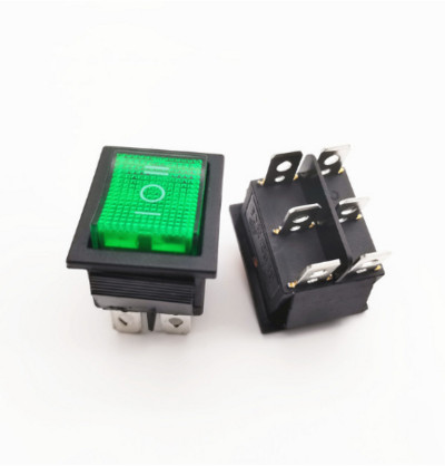 1Gb KCD4 svirslēdzis Barošanas slēdzis 3 pozīcija 6 tapas Elektriskais aprīkojums ar gaismas slēdzi 16A 250VAC/ 20A 125VAC