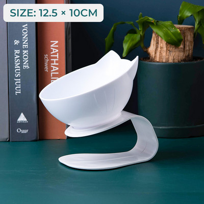 Kućni ljubimac Dvostruka zdjela za mačke Prozirna pseća mašna Nagib kralježnice Hranilica za pse Neklizajuća posuda za hranu Posuda za vodu Pribor za kućne ljubimce