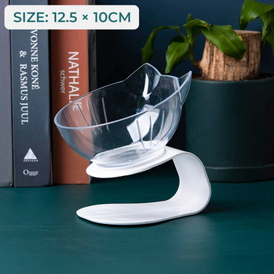 Kućni ljubimac Dvostruka zdjela za mačke Prozirna pseća mašna Nagib kralježnice Hranilica za pse Neklizajuća posuda za hranu Posuda za vodu Pribor za kućne ljubimce