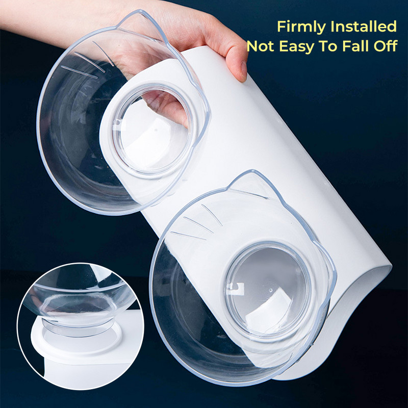 Kućni ljubimac Dvostruka zdjela za mačke Prozirna pseća mašna Nagib kralježnice Hranilica za pse Neklizajuća posuda za hranu Posuda za vodu Pribor za kućne ljubimce