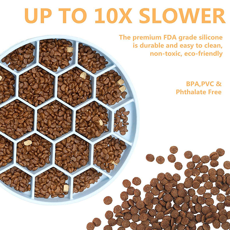 Suņu lēnās barošanas trauks ar apakšējo piesūcekni Silikona lēnas barošanas lolojumdzīvnieku barības ūdens trauks Uzlabojiet veselību lieliem vidēji maziem suņiem