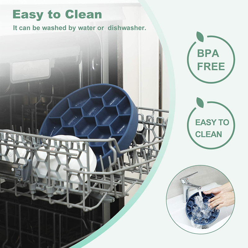 Suņu lēnās barošanas trauks ar apakšējo piesūcekni Silikona lēnas barošanas lolojumdzīvnieku barības ūdens trauks Uzlabojiet veselību lieliem vidēji maziem suņiem