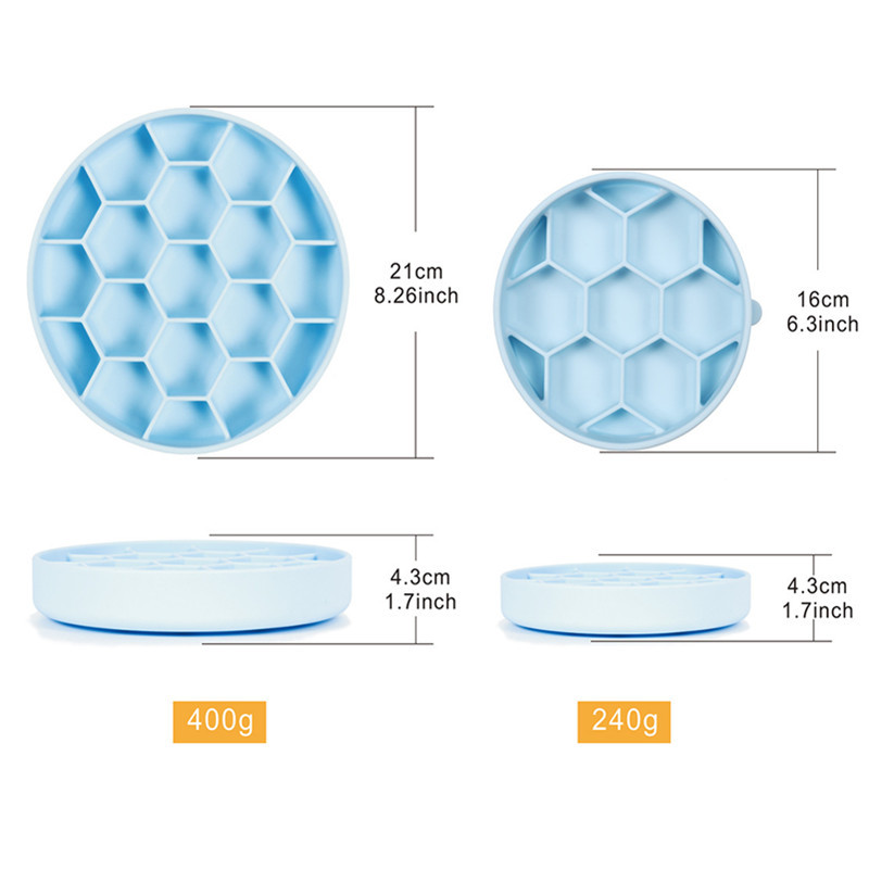 Suņu lēnās barošanas trauks ar apakšējo piesūcekni Silikona lēnas barošanas lolojumdzīvnieku barības ūdens trauks Uzlabojiet veselību lieliem vidēji maziem suņiem
