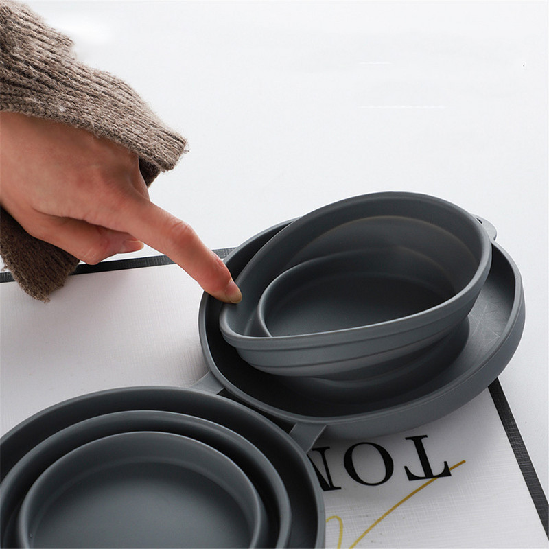 Kokkupandav silikoonkauss Vastupidav veesöötur Kahekordne koerakauss õues reisimiseks kaasaskantav lemmiklooma toitmine jooginõu kutsikate toidukonteiner