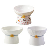 Viena bļoda kaķu suņiem Paaugstināti kaķu trauki Praktiski neizšļakstīti kaklu aizsargājoši mājdzīvnieku piederumi Barības padevējs Stabils mājdzīvnieku barotājs