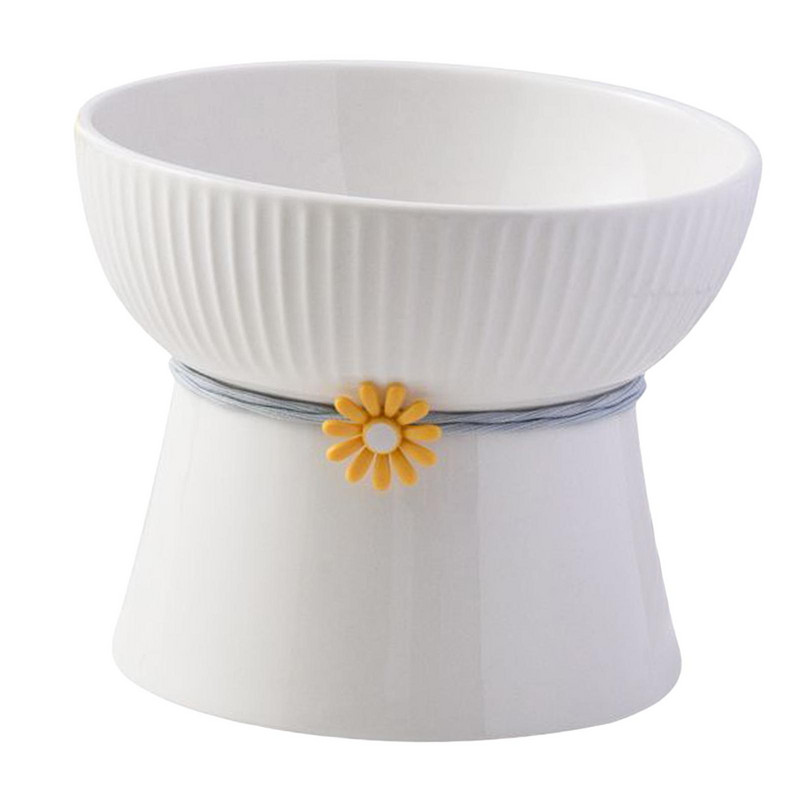 Viena bļoda kaķu suņiem Paaugstināti kaķu trauki Praktiski neizšļakstīti kaklu aizsargājoši mājdzīvnieku piederumi Barības padevējs Stabils mājdzīvnieku barotājs