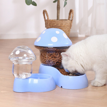 2 в 1 Pet Dog Cat Bowl Автоматична хранилка 1.8L Pet Food Bowl Бутилка за питейна вода Kitten Puppy Bowls Купа за хранене за кучета