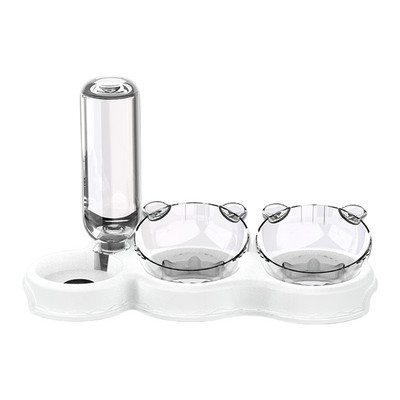 Trostruke zdjele za mačke, nagnute posude za pseću hranu za 15 stupnjeva, set zdjela za mokru i suhu hranu za mačke, automatska zdjela za vodu 3 u 1 i hranilica za kućne ljubimce