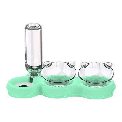 Trostruke zdjele za mačke, nagnute posude za pseću hranu za 15 stupnjeva, set zdjela za mokru i suhu hranu za mačke, automatska zdjela za vodu 3 u 1 i hranilica za kućne ljubimce