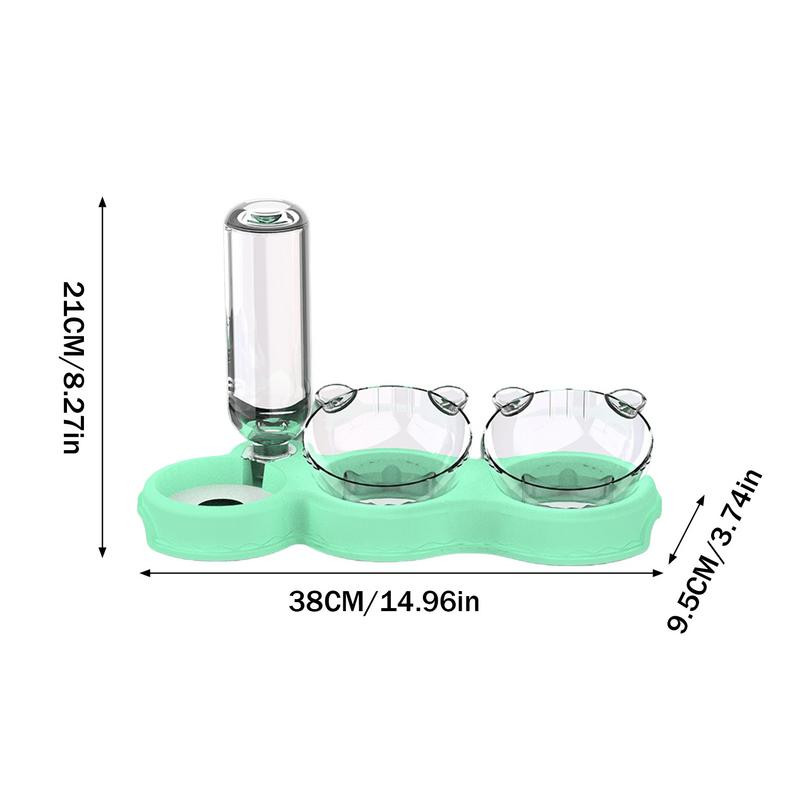 Trostruke zdjele za mačke, nagnute posude za pseću hranu za 15 stupnjeva, set zdjela za mokru i suhu hranu za mačke, automatska zdjela za vodu 3 u 1 i hranilica za kućne ljubimce