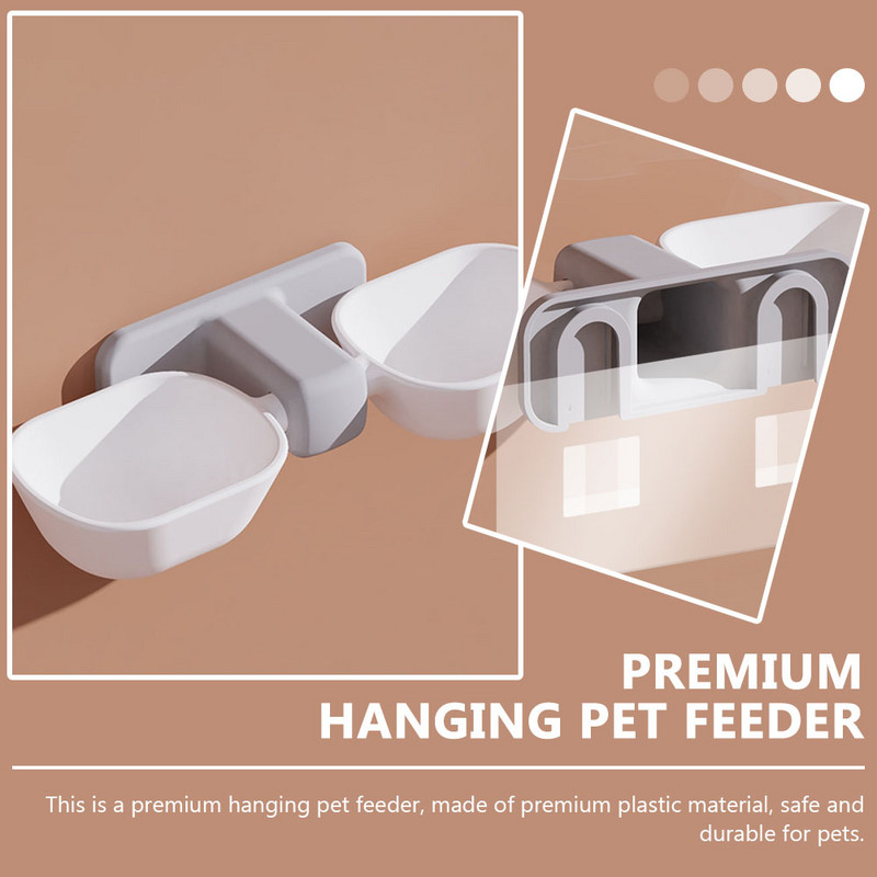 Bļoda kaķim mājdzīvnieku padevējam suņu bļodām ūdens siena paaugstināta piekārta dubultā kucēnu konteinera dozators, uzstādīts pacelts barošanas kaķēnu komplekts