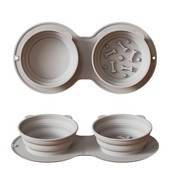 Saliekama silikona lolojumdzīvnieku bļoda Neslīdoša suņu bļoda divreiz lietojama āra pārnēsājama suņu barības bļoda Ceļojumi pret aizrīšanās un vemšanas barošanas trauks