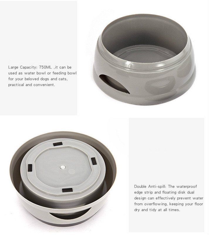 Mājdzīvnieku suņu bļodas, peldošas, nesamitrinošas mute Kaķa bļoda bez izšļakstīšanās Dzeramā ūdens padevējs Plastmasas pārnēsājamas suņu bļodas atbalsta piederumi