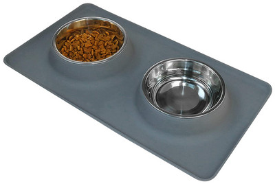 Dvostruka posuda za pse protiv klizanja sa silikonskom podlogom Izdržljiva hranilica za vodu od nehrđajućeg čelika Hranjenje hrane za kućne ljubimce Posude za piće za pse Mačke